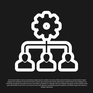 Siyah arka planda yalıtılmış Siyah Müşteri Adayı yönetim simgesi. Vektör İllüstrasyonu