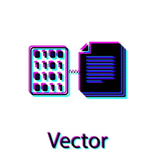 Black Smart icône de contrat isolé sur fond blanc. Technologie blockchain, crypto-monnaie minière, Bitcoin, altcoins, marché monétaire numérique. Illustration vectorielle — Image vectorielle