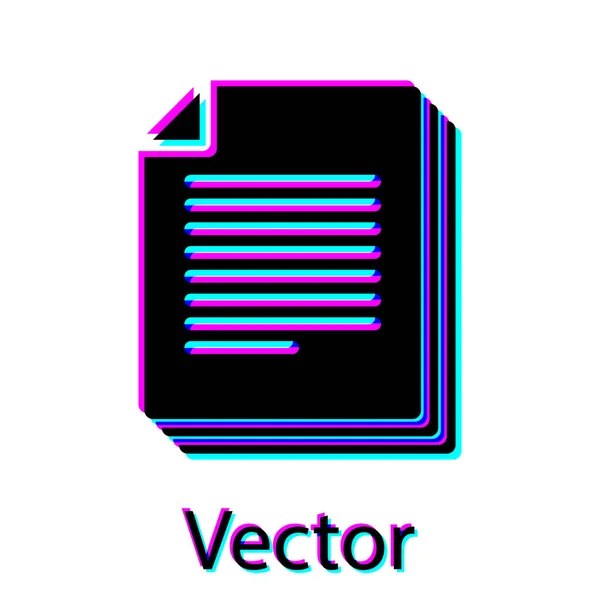 Icono de Documento Negro aislado sobre fondo blanco. Icono archivo. Icono de lista de verificación. Concepto de negocio. Ilustración vectorial — Vector de stock