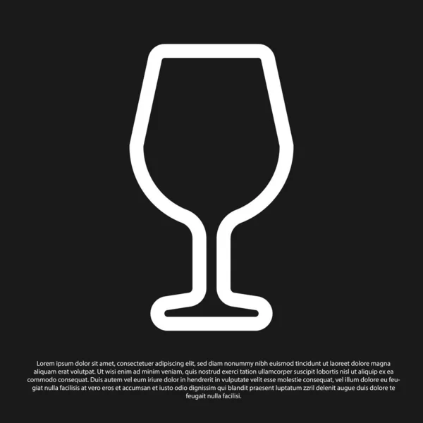 Icona in vetro Black Wine isolata su sfondo nero. Un cartello di vetro. Illustrazione vettoriale — Vettoriale Stock
