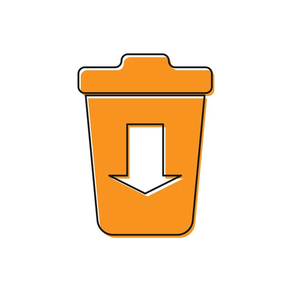 Naranja Enviar al icono de la basura aislado sobre fondo blanco. Ilustración vectorial — Vector de stock