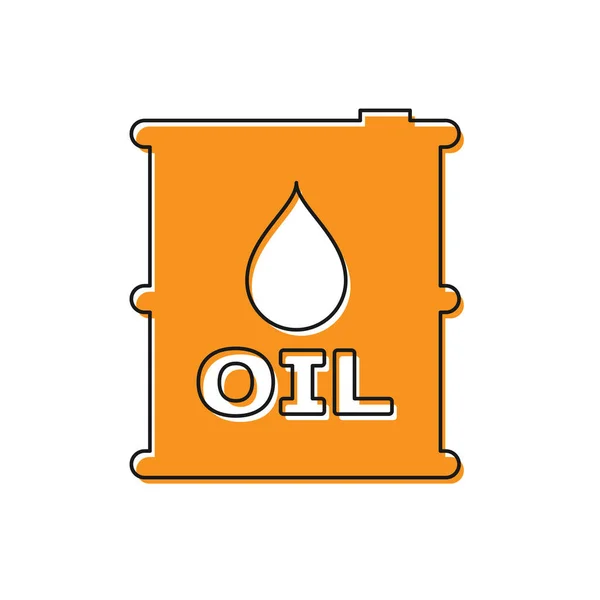 Orange Oil barrel icon isolated on white background. Oil drum container. For infographics, fuel, industry, power, ecology. Vector Illustration — Stock Vector