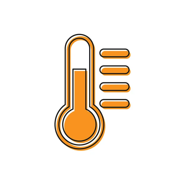 Orange termometer ikon isolerad på vit bakgrund. Vektor illustration — Stock vektor
