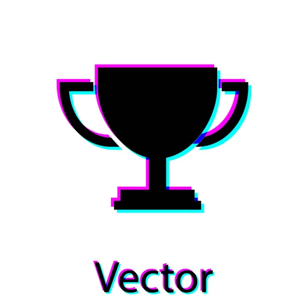 Schwarzes Pokal-Symbol isoliert auf weißem Hintergrund. Auszeichnungssymbol. Meisterpokal. Vektorillustration — Stockvektor