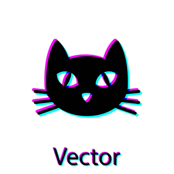 Icono gato negro aislado sobre fondo blanco. ilustración vectorial — Vector de stock