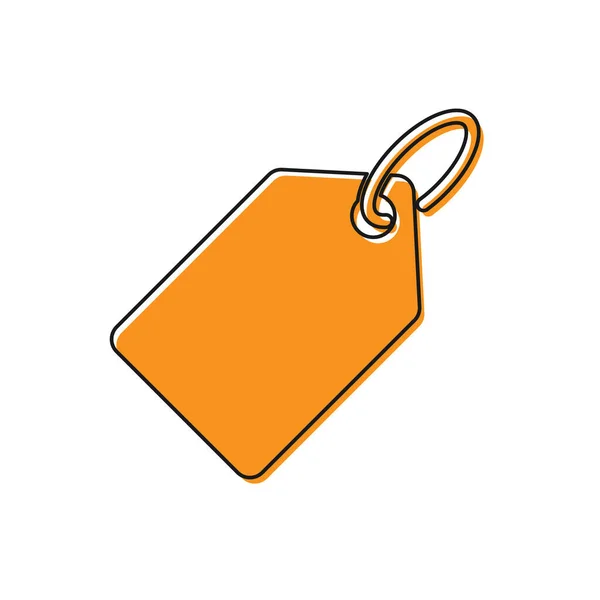 Orange Blank etiqueta modelo ícone de etiqueta de preço isolado no fundo branco. Vazio adesivo de desconto de compras. Modelo de banner de desconto. Ilustração vetorial — Vetor de Stock