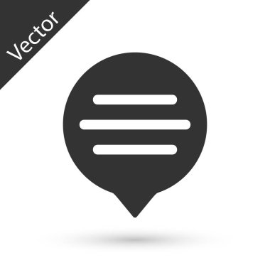 Gri Konuşma kabarcık sohbet simgesi beyaz arka plan üzerinde izole. Messa