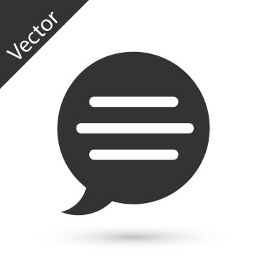 Gri Konuşma kabarcık sohbet simgesi beyaz arka plan üzerinde izole. Messa