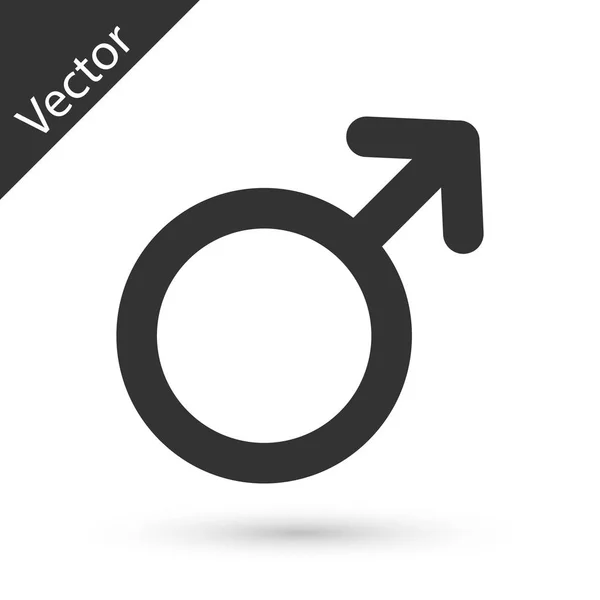 Graues männliches Gender-Symbol auf weißem Hintergrund. vect — Stockvektor