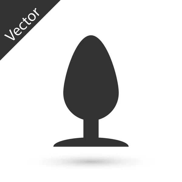 Plug anal gris icono aislado sobre fondo blanco. Signo de tapón — Vector de stock