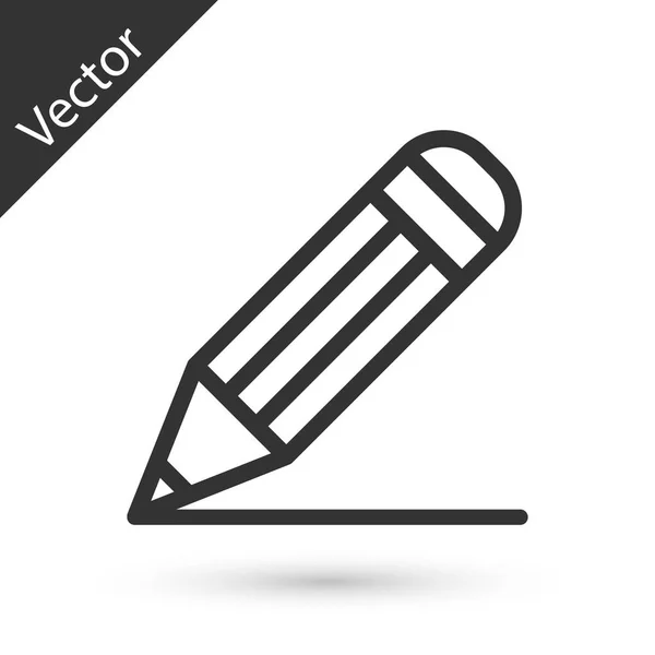 Grå penna och linje ikon isolerad på vit bakgrund. Användarutbildnin — Stock vektor