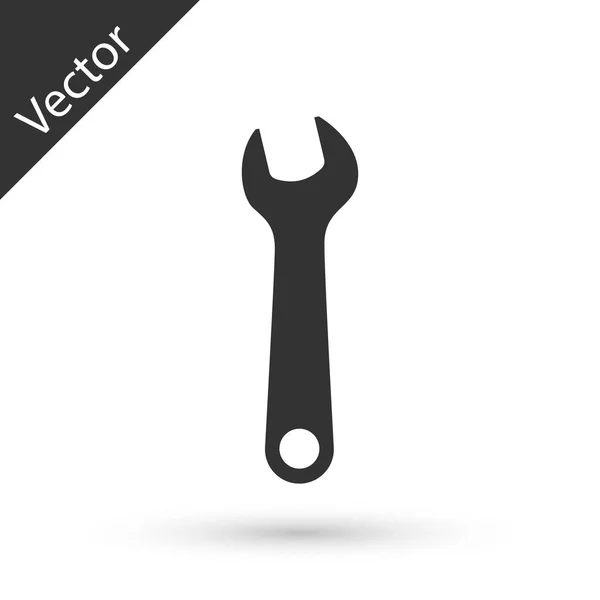 Grey Wrench icon isolated on white background. Spanner repair to — Stock Vector