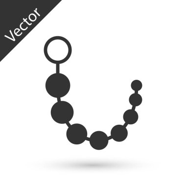 Gri Anal boncuk simgesi beyaz arka plan üzerinde izole. Anal toplar si