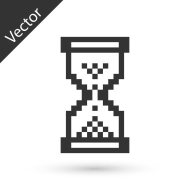 Beyaz ba izole akan kum simgesi ile Gri Kum Saati piksel