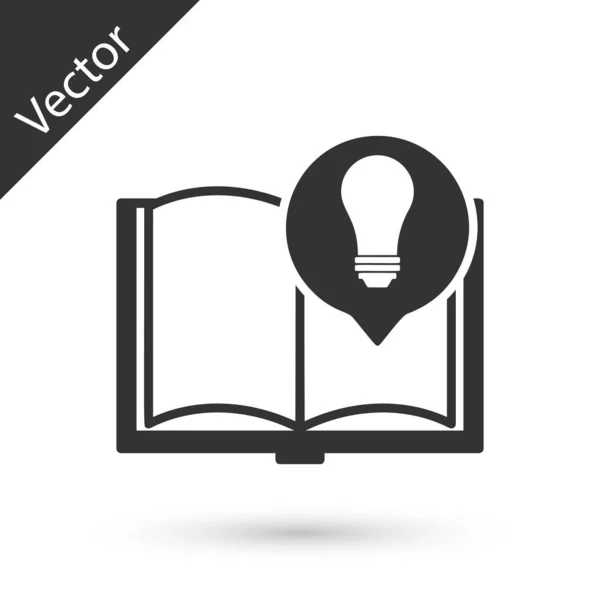 Gris Faits intéressants icône isolée sur fond blanc. Livre o — Image vectorielle