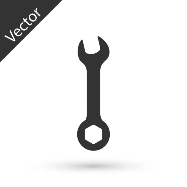 Icono de llave gris aislado sobre fondo blanco. Reparación de llave a — Vector de stock