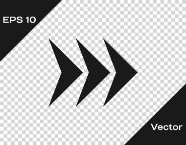 Şeffaf arka planda izole gri ok simgesi. Yönü Arrowhead sembolü. Gezinme işaretçisi işareti. Vektör Illustration
