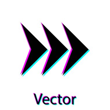 Beyaz arka planda izole siyah ok simgesi. Yönü Arrowhead sembolü. Gezinme işaretçisi işareti. Vektör Illustration