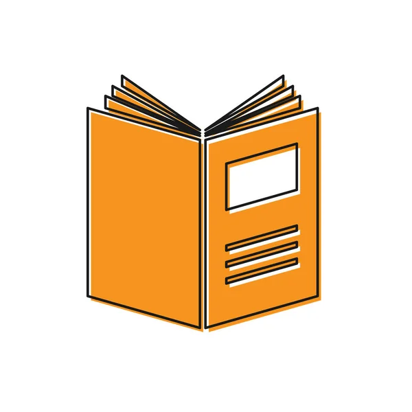 Orange Icono de libro abierto aislado sobre fondo blanco. Ilustración vectorial — Vector de stock