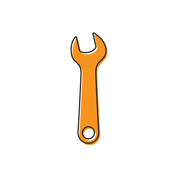 Το εικονίδιο με το πορτοκαλί κλειδί απομονώνεται σε λευκό φόντο. Εργαλείο επιδιόρθωσης κλειδιών. Σύμβολο εργαλείου σέρβις. Απεικόνιση διανυσματικών φορέων — Διανυσματικό Αρχείο