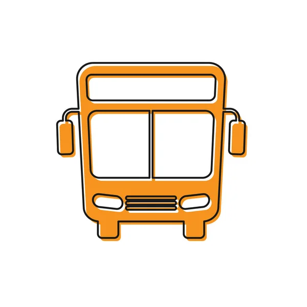 Orangefarbenes Bussymbol isoliert auf weißem Hintergrund. Transportkonzept. Busfahrt-Verkehrsschild. Tourismus oder öffentliches Verkehrsmittel. Vektorillustration — Stockvektor