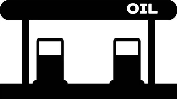 Icono de la estación de servicio Black Gas aislado sobre fondo blanco. Transporte relacionado edificio de servicio Gasolina y estación de petróleo. Ilustración vectorial — Archivo Imágenes Vectoriales