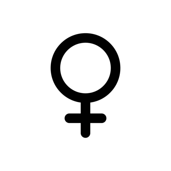 Icône de symbole de genre féminin noir isolé sur fond blanc. Le symbole de Vénus. Le symbole d'un organisme féminin ou d'une femme. Illustration vectorielle — Image vectorielle