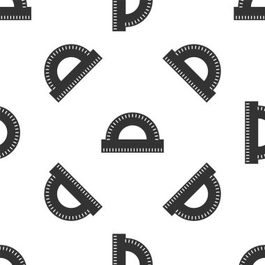 Beyaz arka planda derece simgesi izole Dikişsiz deseni ölçmek için gri Protractor ızgara. Tilt açı ölçer. Ölçüm aleti. Geometrik sembol. Vektör Illustration