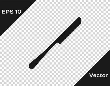 Şeffaf arka planda izole gri bıçak simgesi. Çatal bıçak sembolü. Vektör Illustration