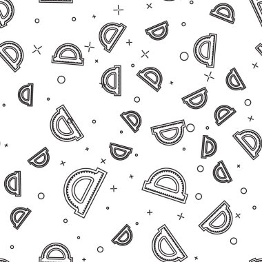 Beyaz arka planda derece simgesi izole Dikişsiz desen ölçme için siyah çizgi Protractor ızgara. Tilt açı ölçer. Ölçüm aleti. Geometrik sembol. Vektör Illustration