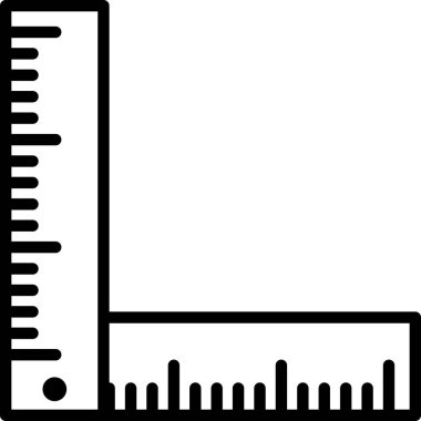 Siyah Katlama cetvel simgesi beyaz arkaplanda izole edildi. Vektör İllüstrasyonu