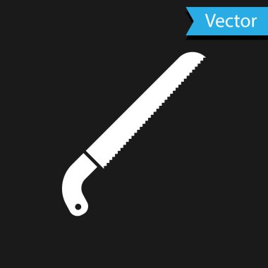 Beyaz Bahçe simgesi siyah arka planda izole gördüm. Vektör Illustration