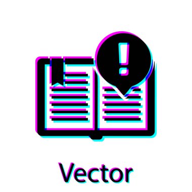 Siyah Ilginç gerçekler simgesi beyaz arka planda izole. Kitap veya makale işareti. Ünlem işareti işareti. Vektör Illustration