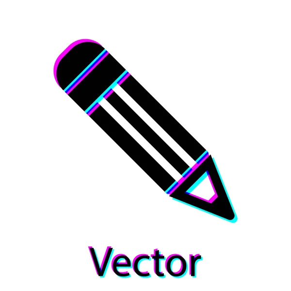 Schwarzes Bleistift-Symbol isoliert auf weißem Hintergrund. Bildungszeichen. Zeichen- und Lehrwerkzeuge. Schulamtssymbol. Vektorillustration — Stockvektor