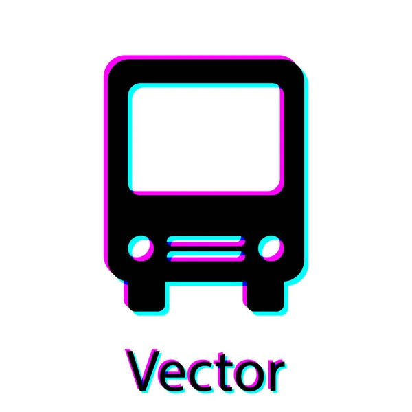 Icono de Black Bus aislado sobre fondo blanco. Concepto de transporte. Autobús señal de transporte turístico. Símbolo turístico o de vehículo público. Ilustración vectorial — Vector de stock