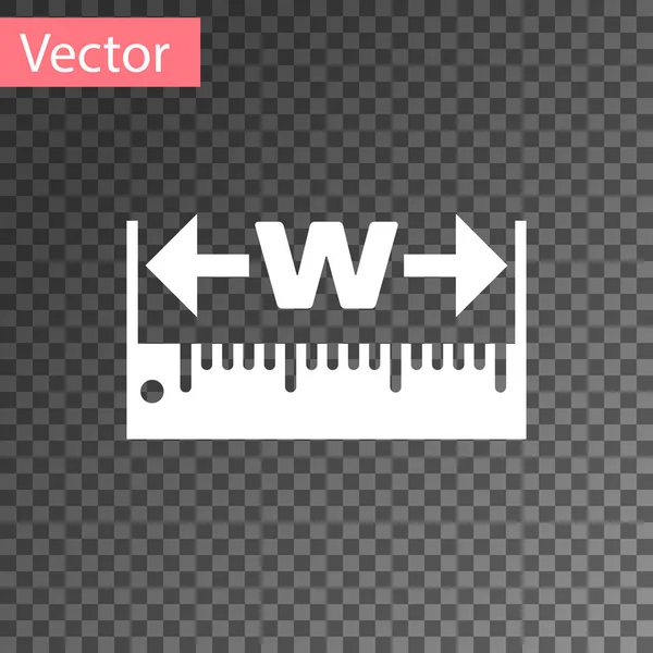 Wit het pictogram hoogte en lengte van de meting is geïsoleerd op een transparante achtergrond. Liniaal, rechttrekken, schaal symbool. Vector illustratie — Stockvector