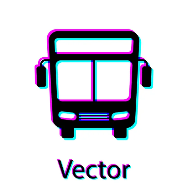 Ícone de ônibus preto isolado no fundo branco. Conceito de transporte. Sinal de transporte de ônibus. Símbolo do turismo ou veículo público. Ilustração vetorial — Vetor de Stock