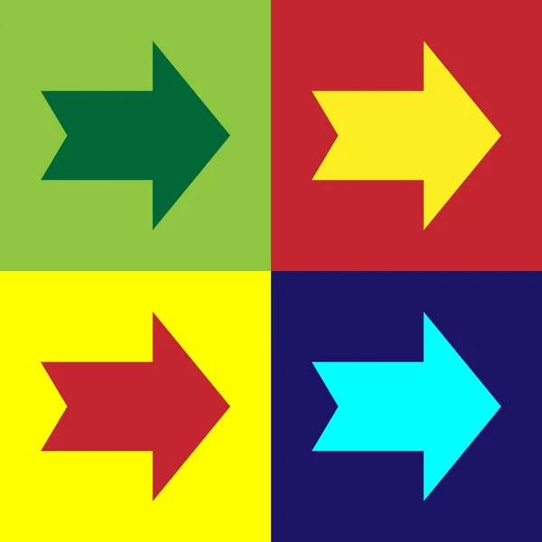 Kleur pijlpictogram geïsoleerd op kleur achtergrond. Richting pijlpunt symbool. Navigatie aanwijzer teken. Vector illustratie — Stockvector