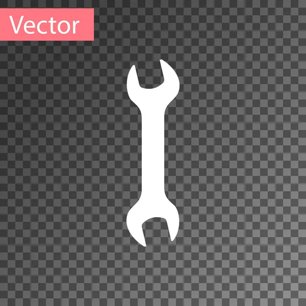 Ícone de chave branca isolado em fundo transparente. ferramenta de reparo Spanner. Símbolo da ferramenta de serviço. Ilustração vetorial — Vetor de Stock