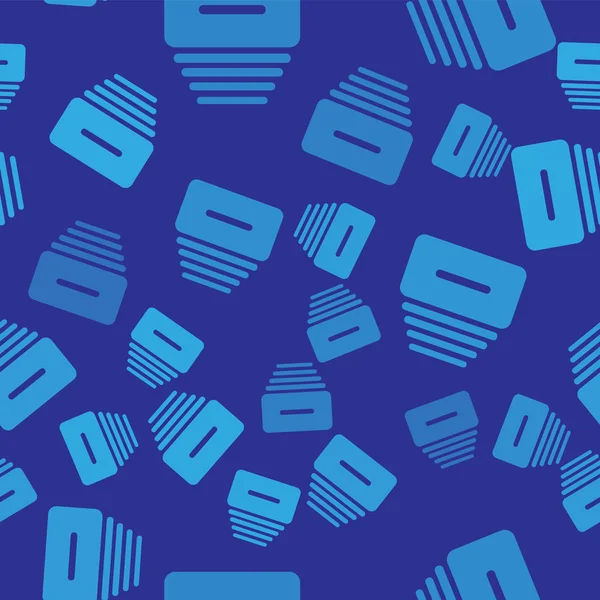 Cajón azul con los documentos icono aislado patrón sin costura sobre fondo azul. Cajón de papeles de archivo. Cajón del archivador. Muebles. Ilustración vectorial — Vector de stock