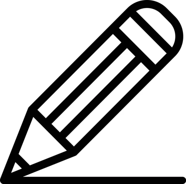 Crayon noir et icône de ligne isolés sur fond blanc. Panneau éducatif. Outils de dessin et d'éducation. Symbole du bureau scolaire. Illustration vectorielle — Image vectorielle
