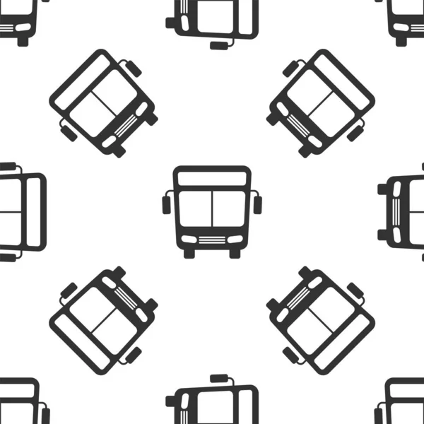 Gri otobüs simgesi beyaz arka planda yalıtılmış Dikişsiz desen. Ulaşım konsepti. Otobüs turu taşıma işareti. Turizm veya kamu araç sembolü. Vektör Illustration — Stok Vektör