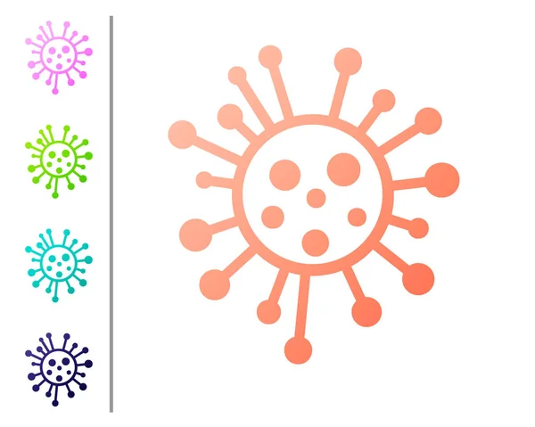 Korallenbakterien Symbol isoliert auf weißem Hintergrund. Bakterien und Keime, krankheitsverursachende Mikroorganismen, Zellkrebs, Mikroben, Viren, Pilze. Farbsymbole setzen. Vektorillustration — Stockvektor