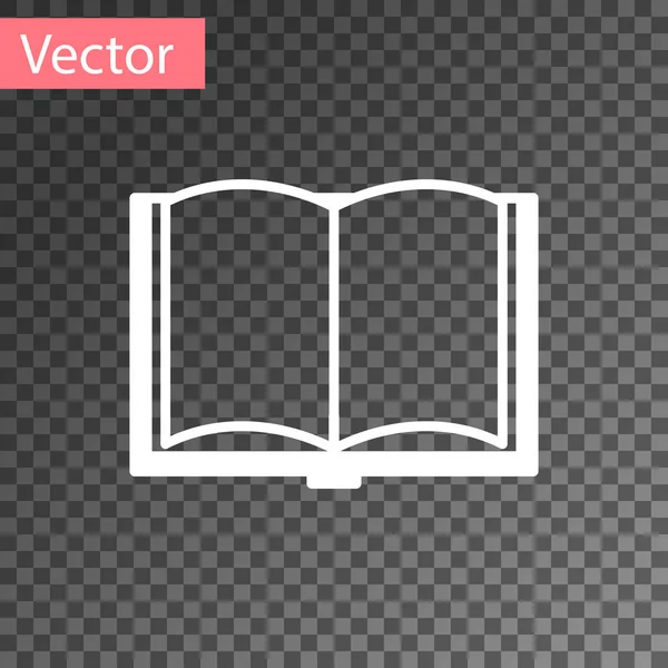 Weißes Buchsymbol, isoliert auf transparentem Hintergrund. Vektorillustration — Stockvektor