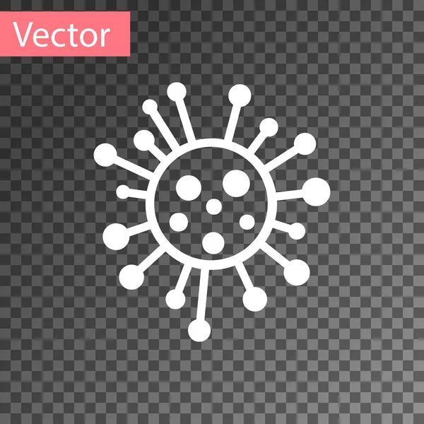 Ícone de bactéria branca isolado em fundo transparente. Bactérias e germes, causadores de doenças de microrganismos, câncer de células, micróbios, vírus, fungos. Ilustração vetorial — Vetor de Stock