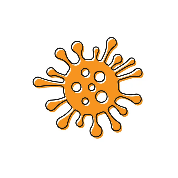 オレンジ色の細菌のアイコンは、白い背景に分離されています。細菌や細菌、微生物疾患を引き起こす、細胞癌、微生物、ウイルス、真菌。ベクトルイラストレーション — ストックベクタ