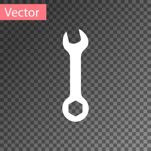 Ícone de chave branca isolado em fundo transparente. ferramenta de reparo Spanner. Símbolo da ferramenta de serviço. Ilustração vetorial —  Vetores de Stock