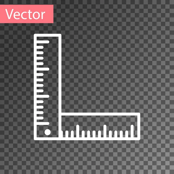 Weißes Zollstocksymbol isoliert auf transparentem Hintergrund. Vektorillustration — Stockvektor