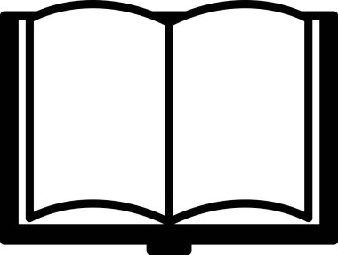 Siyah Açık kitap simgesi beyaz arka planda yalıtılmış. Vektör Illustration