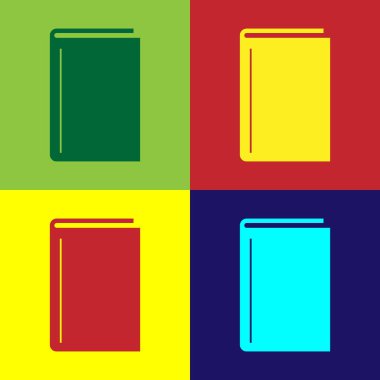 Renkli arka planda izole renkli kitap simgesi. Vektör Illustration